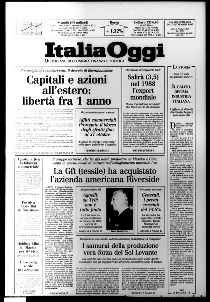 Italia oggi : quotidiano di economia finanza e politica